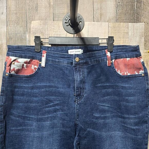 Ranch Dressin Fallon Taylor Plus Size 26 Cow Pocket Bootcut Jeans Cowgirl - Picture 2 of 7